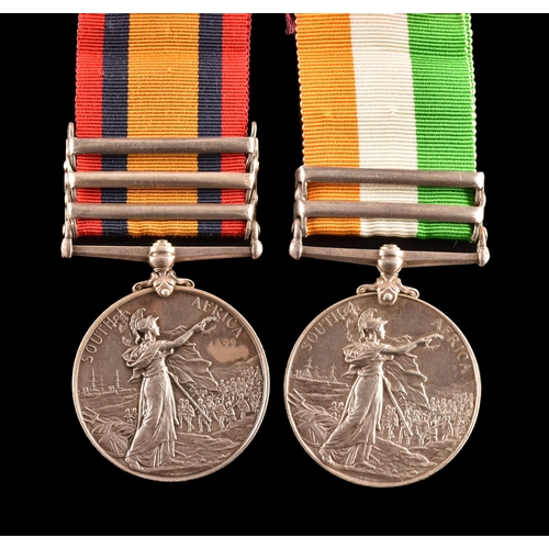 308 - A Boer War medal pair awarded to: 11784 Driver J. T. Wilson, Army Service Corps. Comprising: a Queen... 