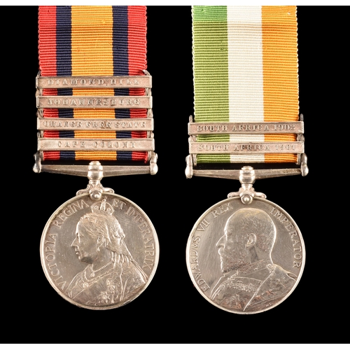 309 - A Boer War medal pair awarded to: 4829 Private R. Isaacson 7th Dragoon Guards. Comprising: a Queen&r... 