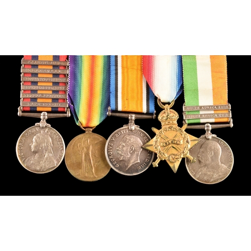 310 - A Boer and Great War five medal LSGC group to: 5684 / 3-3640 Private. R. Raby, 1st Battalion, York a... 