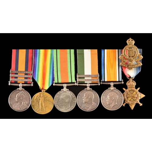 311 - A Boer and Great War five medal group to: 6110 / 010841 Private George Albert Barnes, Queen's Royal ... 