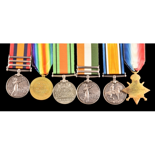 311 - A Boer and Great War five medal group to: 6110 / 010841 Private George Albert Barnes, Queen's Royal ... 