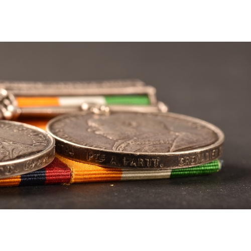 316 - A Boer War medal pair awarded to: 6784 Private. A. Partt, Grenadier Guards. Comprising: a Queen&rsqu... 