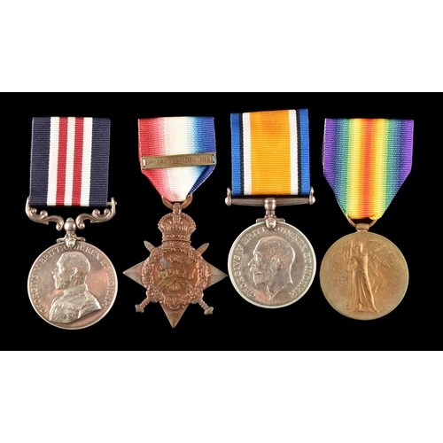 318 - A Great War MM four medal group to: 69846 Gunner. T. Harwood 109th Batter, Royal Field Artillery. Co... 