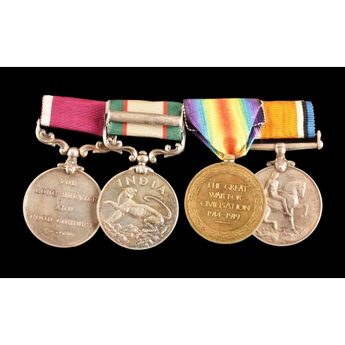 320 - A Great War and North West Frontier LSGC four medal group to: 1st Class Assistant Surgeon Charles De... 