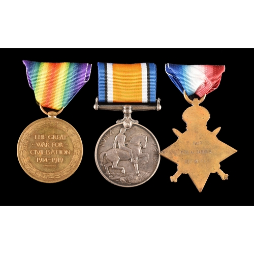 325 - A Great War Medal Trio to 1922 Private A. Gabbes 27th Battalion, Australian Imperial Forces. Compris... 