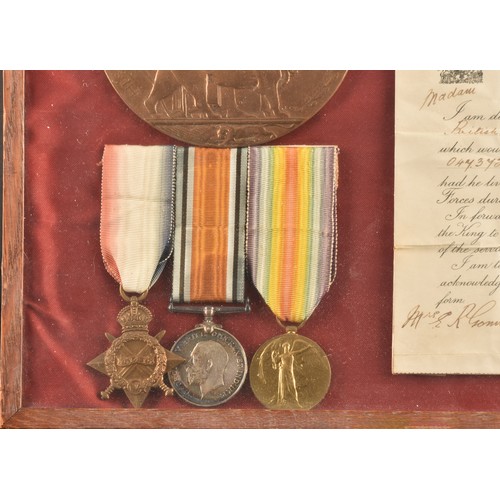 330 - A Great War medal trio and Memorial plaque to: 047372 Private William Charles Gomm, Royal Army Servi... 