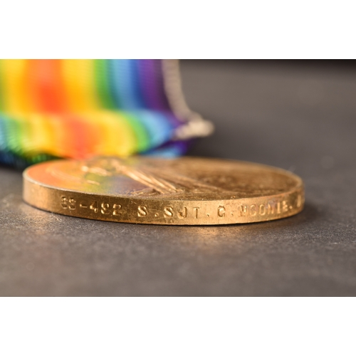 336 - Four Great War Medal Trios, Army Service Corps to:1. SS-492 Private C. Moonie A.S.C. a 1914 Mons Sta... 