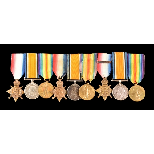 338 - Three Great War Medal Trios, Royal Field Artillery, Army Service Corps to:1. T-34125 Driver W. S. Sm... 