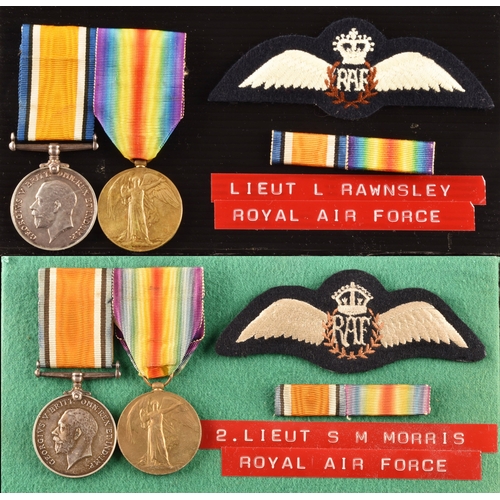 339 - Two Great War Medal Pairs, Royal Air Force, to:1. 2nd Lieutnant S. M. Morris, Royal Air Force, inclu... 