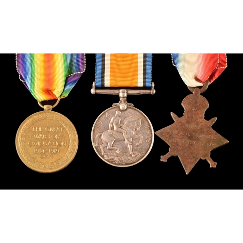 342 - Four Great War Medal Trios to:1. 4061 / 51294 Private / Acting Corporal Charles H. Lucas, 9th Lancer... 