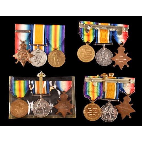 344 - Four Great War Medal Trios to:1. Captain Frederick Gerald Kaye 1/4th / 51st King's Own Yorkshire Lig... 