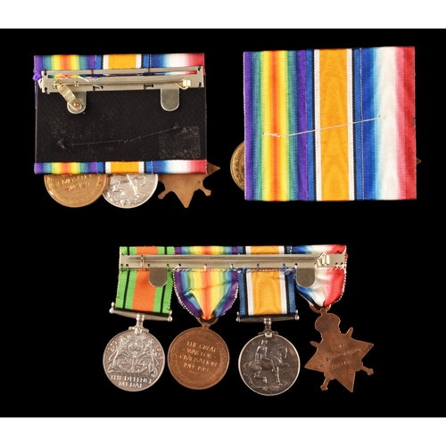 345 - Three Great War Medal Trios to:1. 3469 Private John Romayne, Irish Guards, a 1914 Mons Star (unnamed... 