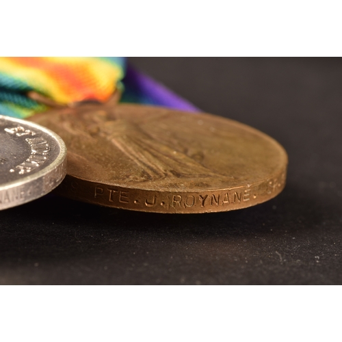 345 - Three Great War Medal Trios to:1. 3469 Private John Romayne, Irish Guards, a 1914 Mons Star (unnamed... 