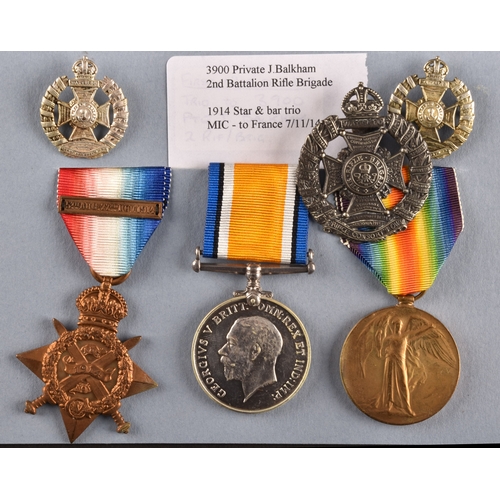 346 - Three Great War Medal Trios to:1. 8211 Private J. Webb, 2nd Battalion, Royal Welsh Fusiliers, a 1914... 