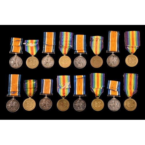 353 - Eight Great War Medal Pairs each comprising the British War Medal and the Victory Medal to:1. 306174... 