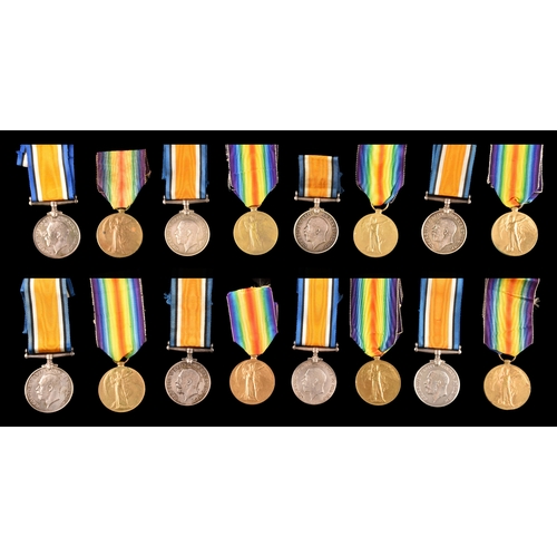 356 - Eight Great War Medal Pairs each comprising the British War Medal and the Victory Medal to: 1. G-202... 