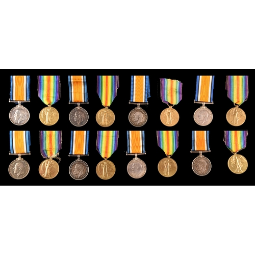 357 - Eight Great War Medal Pairs each comprising the British War Medal and the Victory Medal to:1. 277690... 