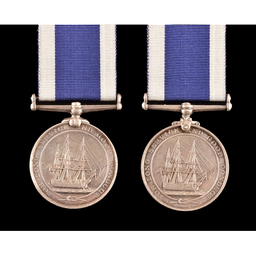 437 - Naval Long Service and Good Conduct Medal, three medals to: 1. 221100 Able Seaman, G. A. Spence, H.M... 