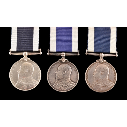 441 - Naval Long Service and Good Conduct Medal, three medals to: 1. Thomas Rolinson, Boatswain, H.M. Coas... 