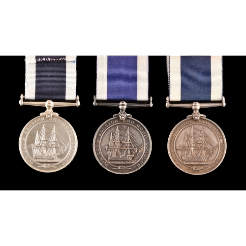 441 - Naval Long Service and Good Conduct Medal, three medals to: 1. Thomas Rolinson, Boatswain, H.M. Coas... 