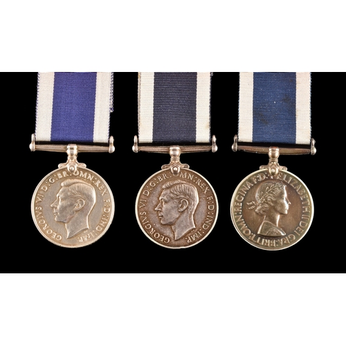 442 - Naval Long Service and Good Conduct Medal, three medals to: 1. K.61383J. H. Richards, Acting Leading... 