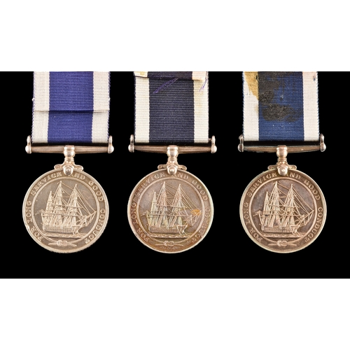 442 - Naval Long Service and Good Conduct Medal, three medals to: 1. K.61383J. H. Richards, Acting Leading... 