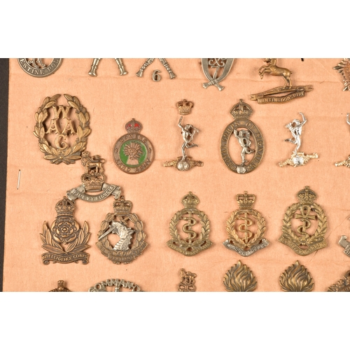 482 - A collection of military and police cap badges including Hertfordshire Constabulary, Palestine Polic... 