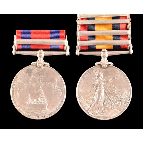 65 - A Boer War Transport medal pair awarded to: Surgeon G. T. Kevern. Comprising: a Queen’s South Africa... 