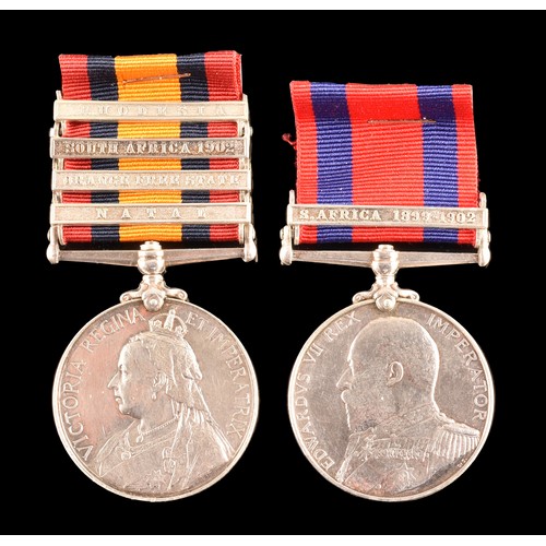 65 - A Boer War Transport medal pair awarded to: Surgeon G. T. Kevern. Comprising: a Queen’s South Africa... 