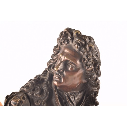 320 - A late 19th century French bronze and ormolu statue of a philosopher, depicting a literary figure in... 