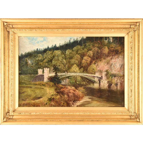 37 - J Middleton (British, 19th Century)Craigellachie Bridge, River Spey, Scotland, a landscape scene of ... 