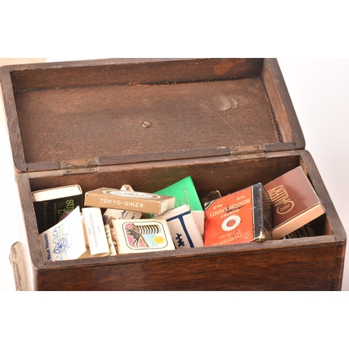 289 - A collection of antique wooden boxes and dressing table items, including a 19th century mahogany dec... 