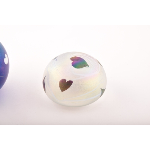 259 - A John Ditchfield Glasform paperweight with heart design, signed J.Ditchfield to base, together with... 