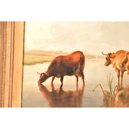 12 - Thomas Sidney Cooper CVO RA (British, 1803- 1902). A very fine and large landscape scene of cattle i... 