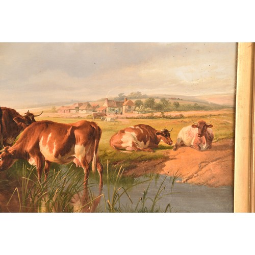 12 - Thomas Sidney Cooper CVO RA (British, 1803- 1902). A very fine and large landscape scene of cattle i... 