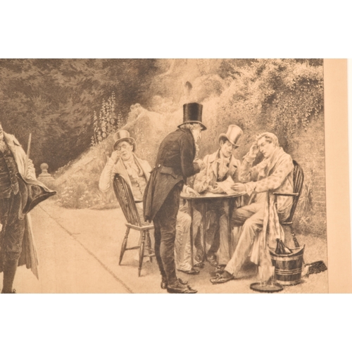 81 - Three artworks, one by Walter Dendy Sadler (British, 1854-1923), 'Uninvited Guests', an engraving de... 