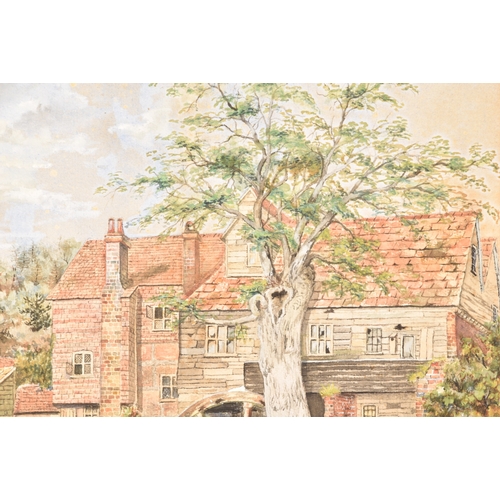 18 - W. Boxall (20th century), two watercolours of rural village scenes, each 27 x 38 cm, mounted in gilt... 