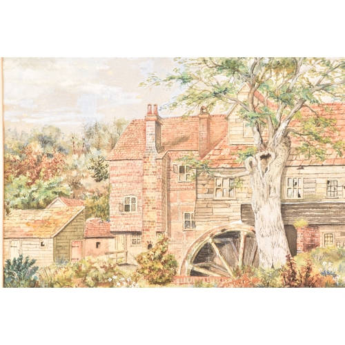 18 - W. Boxall (20th century), two watercolours of rural village scenes, each 27 x 38 cm, mounted in gilt... 