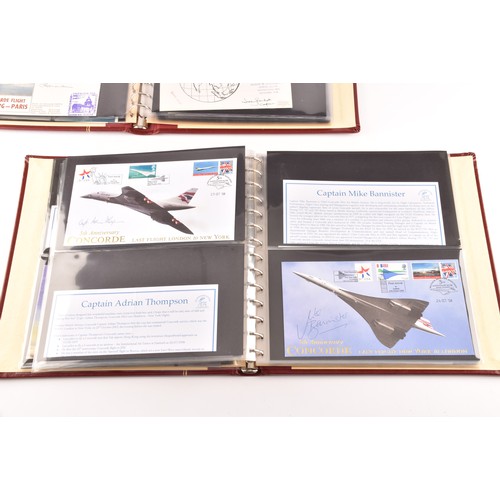 339 - A collection of Concorde first day covers in two albums, many featuring signatures of the pilots, Ca... 