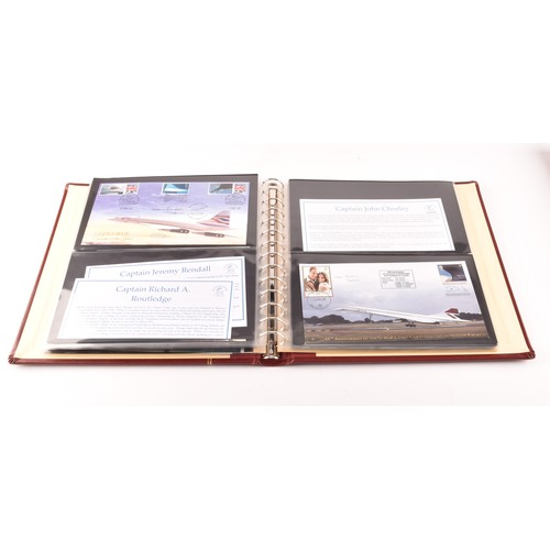 339 - A collection of Concorde first day covers in two albums, many featuring signatures of the pilots, Ca... 