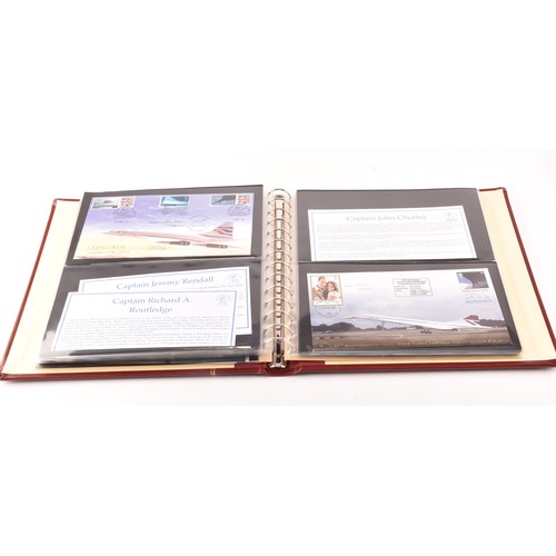 339 - A collection of Concorde first day covers in two albums, many featuring signatures of the pilots, Ca... 