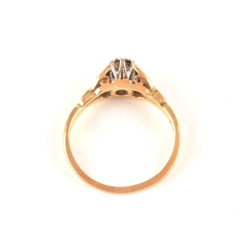 105 - 18ct gold and platinum diamond solitaire, set to centre with a round brilliant cut diamond with a ap... 