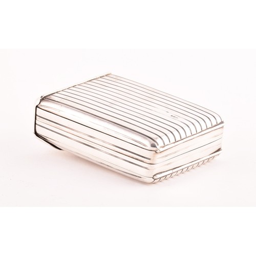 167 - Folding silver cigarello case, reeded silver body that folds out to reveal four gilded compartments,... 