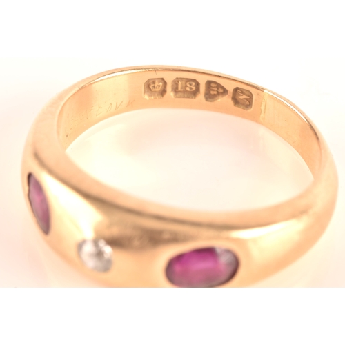 119 - An 18ct yellow gold gypsy ring, set to centre with a round old cut diamond with an approximate weigh... 