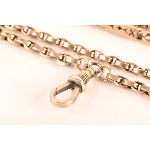 121 - A Victorian 9ct yellow gold watch chain, 76cm long.