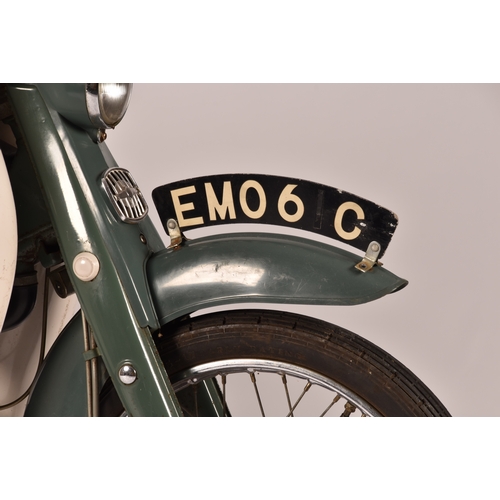 311 - A 1965 Honda C50 50cc moped, registration: EMO 61C, in green, with windshield and rear rack with pan... 