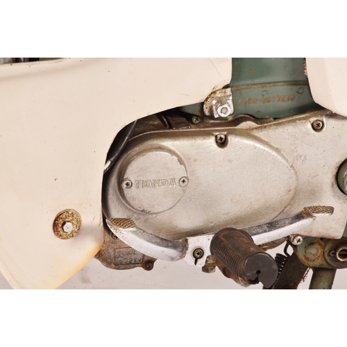 311 - A 1965 Honda C50 50cc moped, registration: EMO 61C, in green, with windshield and rear rack with pan... 