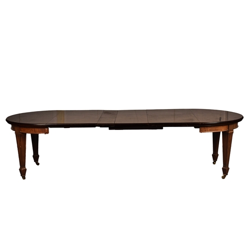 293 - A large early 20th century mahogany extending dining table, together with six Georgian design dining... 