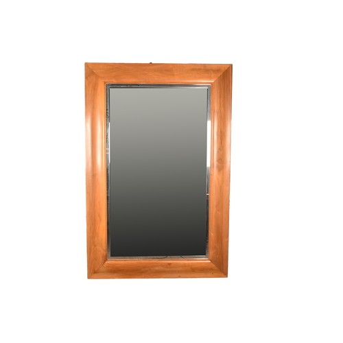 304 - A very large American Walnut framed wall mirror, with bevelled mirror plate and nickel inlaid border... 