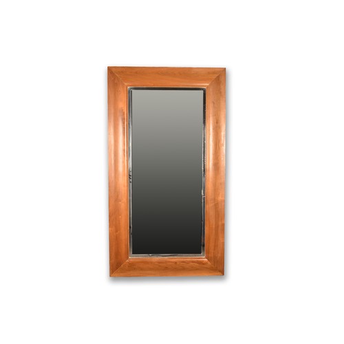 305 - A large American Walnut framed wall mirror, with bevelled mirror plate, and nickel inlaid border, 18... 